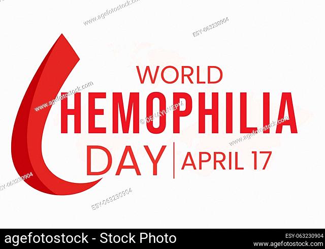 World Hemophilia Day on April 17 Illustration with Red Bleeding Blood for Web Banner or Landing Page in Flat Cartoon Hand Drawn Templates
