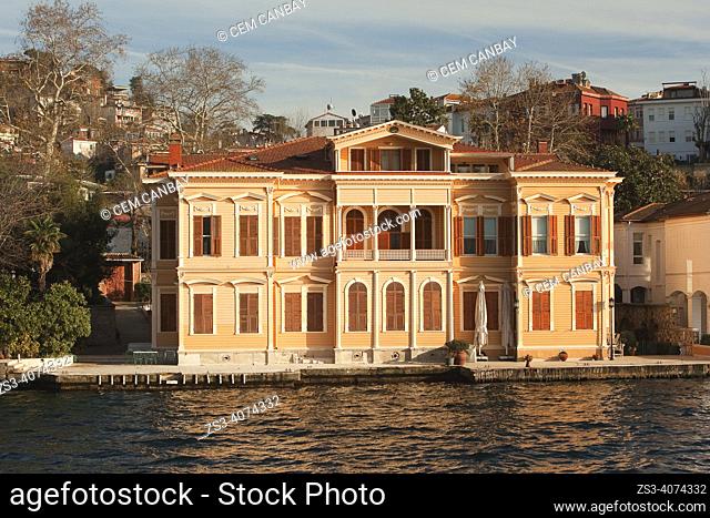 View of the traditional seaside residence or so-called waterside mansion of Bahriyeli Sedat Bey Yalisi in Anadoluhisari village