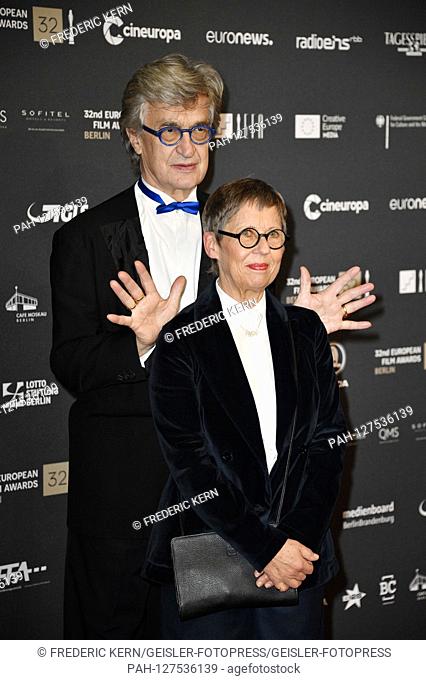Wim Wenders and Marion Doring at the award ceremony of the 32nd European Film Award 2019 at the Haus der Berliner Festspiele. Berlin, 07.12