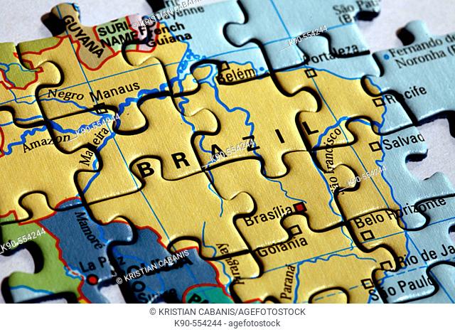 Jigsaw puzzle showing Brazil