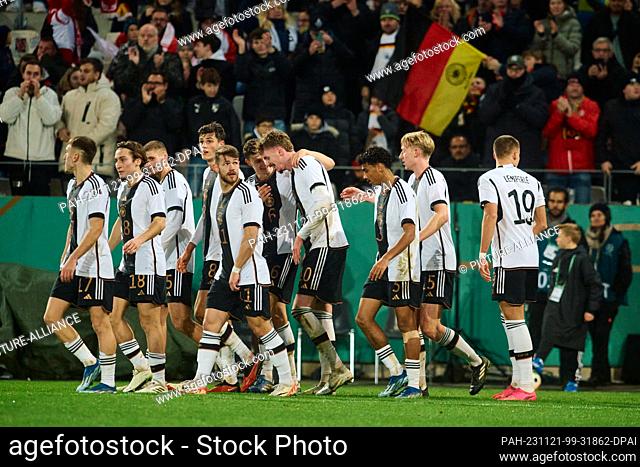 21 November 2023, North Rhine-Westphalia, Essen: Soccer, U21 men, European Championship qualifier, Germany - Poland, 1st round, Group D, match day 7