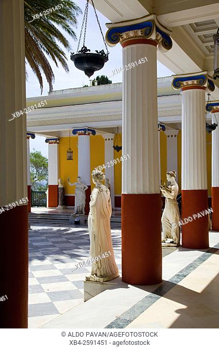 Achilleion, the garden of the Greek statues, Corfu island, Greece