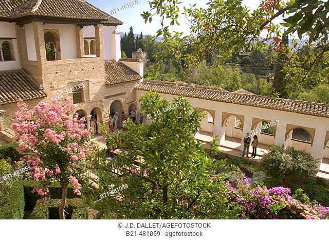 'Patio de la Acequia' of the Generalife, at Granada. Spain