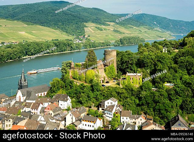 Heimburg, or Castle Hoheneck or Hohneck in Niederheimbach on the Middle Rhine Private property, UNESCO World Heritage Upper Middle Rhine Valley