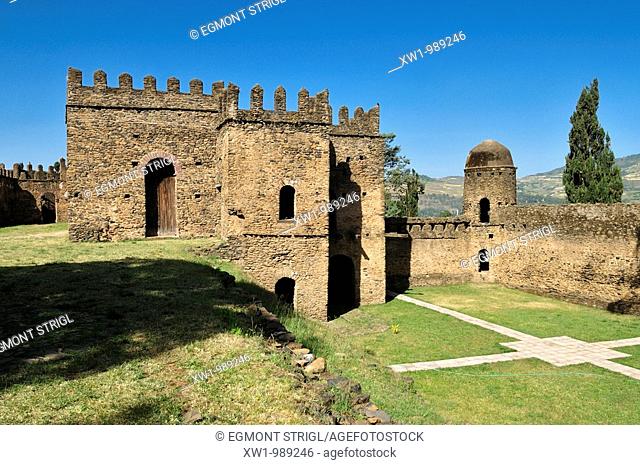 historic Emperor Bakaffa Banqueting Hall, Royal Enclosure Fasil Ghebbi, UNESCO World Heritage Site, Gonder, Gondar, Amhara, Ethiopia, Africa