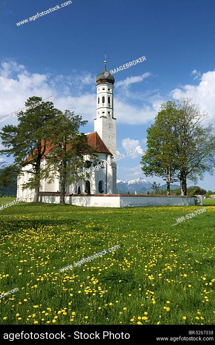 Sankt Koloman pilgrimage church near Füssen, St., Allgäu, Bavaria, Germany, Europe