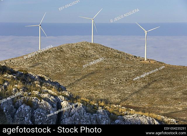 Wind turbines in Loja, Granada. Spain