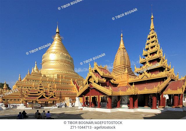 Myanmar, Burma, Bagan, Nyaung U, Shwezigon Pagoda