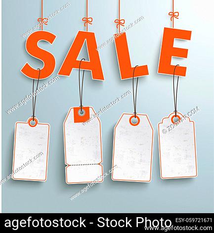 Text Sale with price stickers on the gray background. Eps 10 vector file