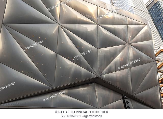 Detail of ""The Shed"" arts space in Hudson Yards on Saturday, March 30, 2019 . (© Richard B. Levine)