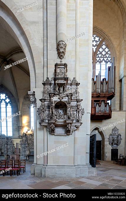 Germany, Saxony-Anhalt, Magdeburg, Magdeburg Cathedral, Epitaph. (In 1520 the cathedral was finished after 311 years of construction.)