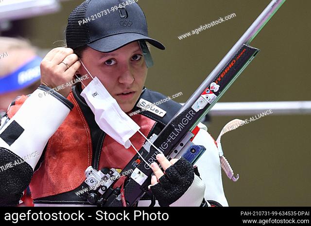 31 July 2021, Japan, Tokio: Shooting: Olympics, preliminary competition, small bore sporting rifle three-position 50 m (3 x 40), women, final