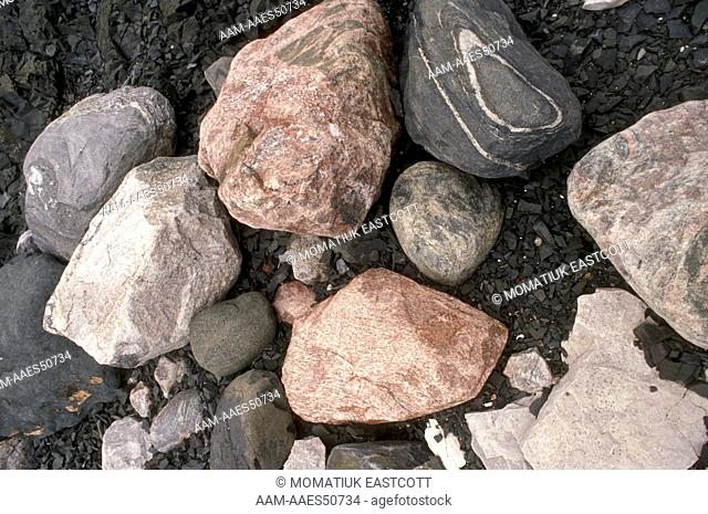 Rocks Left by Retreating Glacier, Arctic Beach, Bathurst Inlet