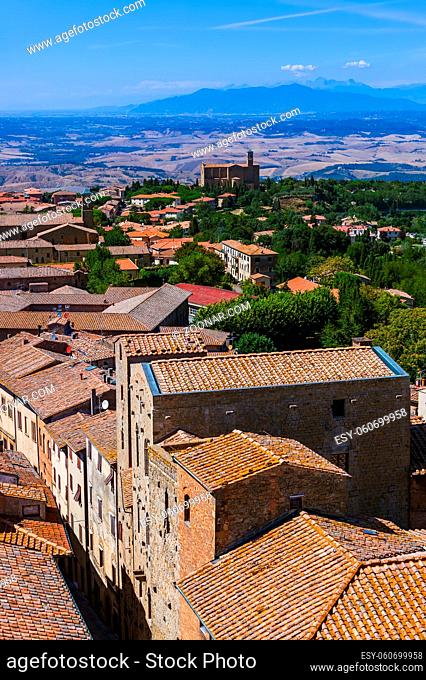 Volterra medieval town in Tuscany Italy - architecture background