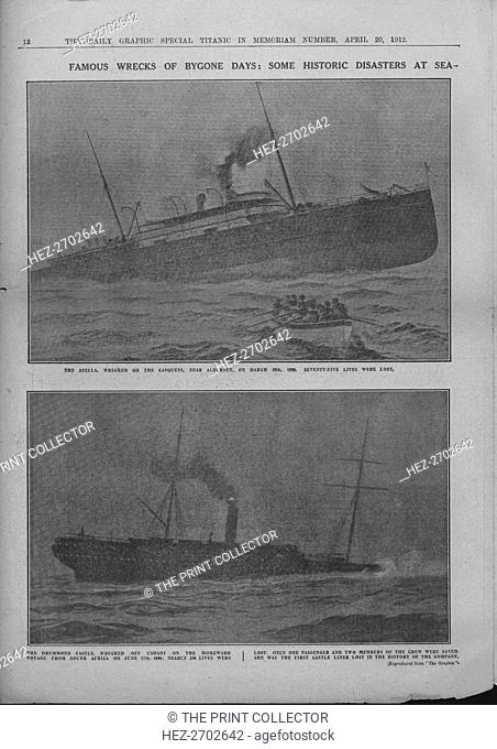 'Famous Wrecks of Bygone Days: Some Historic Disasters at Sea', April 20, 1912. Creator: Unknown