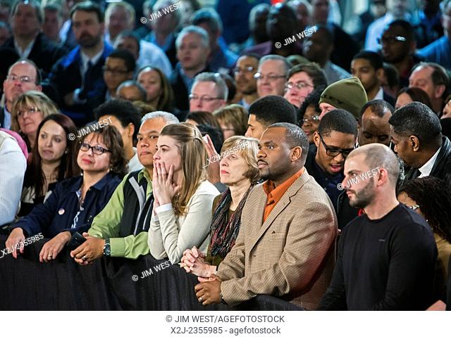 Wayne, Michigan - Part of the crowd waiting for President Barack Obama to speak at Ford's Michigan Assembly Plant
