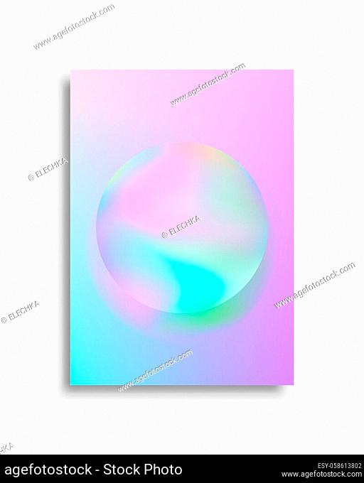 Holographic creative poster. Abstract wallpaper background. Hologram texture. Premium quality. Modern vector design