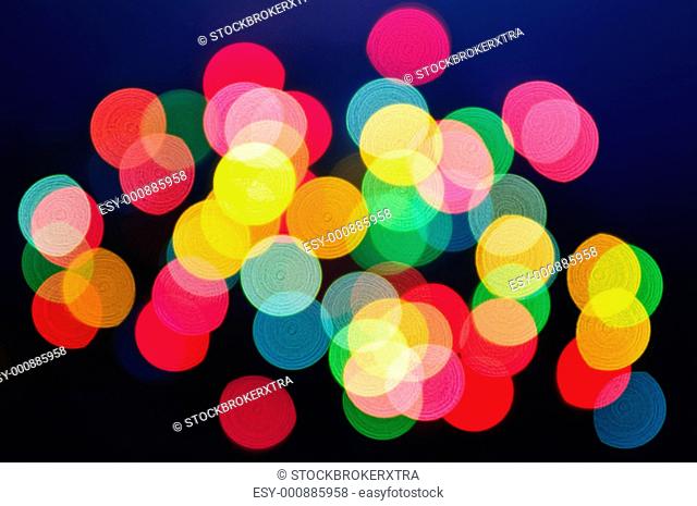 Out of focus multicolored Christmas light background