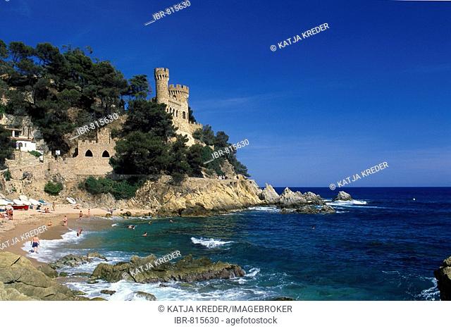 Castle in Lloret de Mar, Costa Brava, Catalonia, Spain, Europe