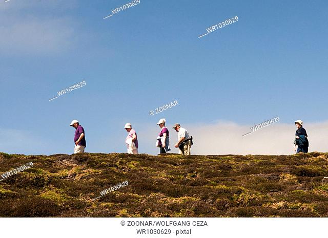 Hikers at the Cap de Chevre near Crozon