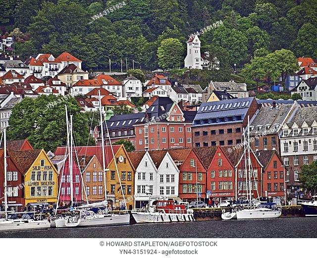 Waterfront district known as Bryggen and the Bryggen Hanseatic Wharf, is the oldest part of the city of Bergen, Norway