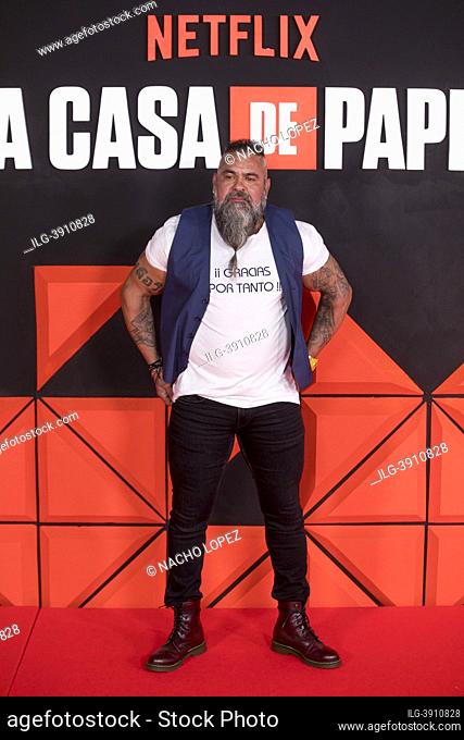 Roberto Garcia Ruiz attends to 'La casa de papel' (Money Heist) Season 5, Part 2 premier on palacio de Vistalegre November 30, 2021 in Madrid, Spain