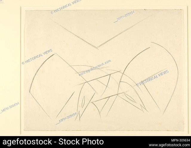 Author: Henri Gaudier-Brzeska. Two Stags - Henri Gaudier-Brzeska French, 1891-1915. Graphite on ivory laid paper. 1911 - 1915. France