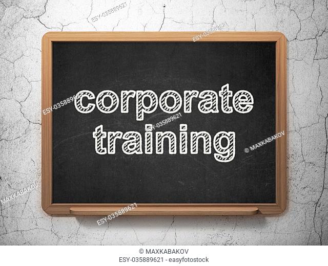 Education concept: Corporate Training on chalkboard background
