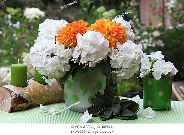 A summer bouquet of dahlias and phlox