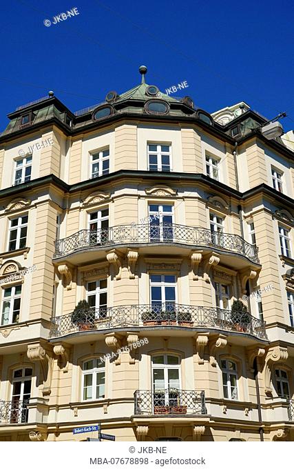 Germany, Bavaria, Munich, Haidhausen, old building, corner house, apartment, balconies