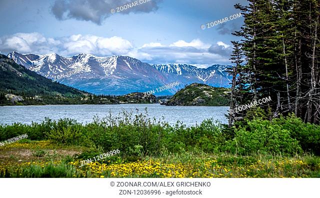 rocky mountains nature scenes on alaska british columbia border