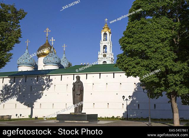 Statue, St Sergius, The Holy Trinity St Sergius Lavra, Sergiev Posad, Golden Ring, Moscow Oblast, Russia