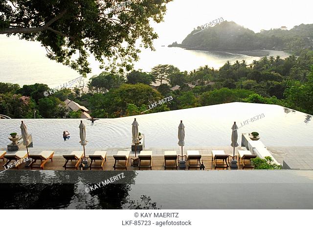 Pool and view to the sea, Hotel Pimalai, Ao Kantiang, Ko Lanta, Krabi, Thailand