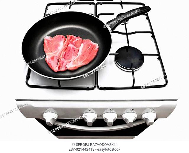 Meat At The Gas Stove