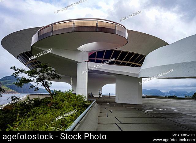 MAC Niteroi. Museum of Contemporary Art of Niteroi. Architect Oscar Niemeyer. Niteroi city, Rio de Janeiro state / Brazil South America