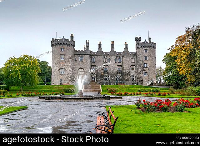 Kilkenny Castle is a castle in Kilkenny, Ireland built in 1195, View from garden