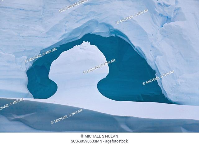 Iceberg detail in and around the Antarctic Peninsula during the summer months, Southern Ocean MORE INFO An increasing number of icebergs is being created as...
