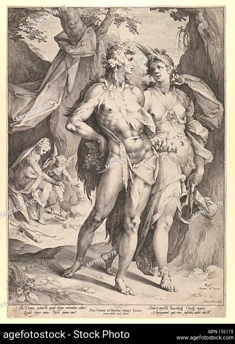 Bacchus, Ceres, and Venus. Artist: Jan Muller (Netherlandish, Amsterdam 1571-1628 Amsterdam); Artist: Bartholomeus Spranger (Netherlandish