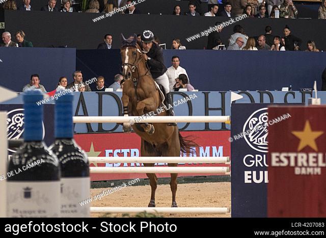 THE SPANISH JUMPING RIDER IVAN SERRANO SAEZ IN THE SELECTION TEST OF "" THE GRAND PRIZE CITY OF MADRID"" LONGINES FEI JUMPING WORLD CUP IMHW 2023 CSI 5*-W 160...
