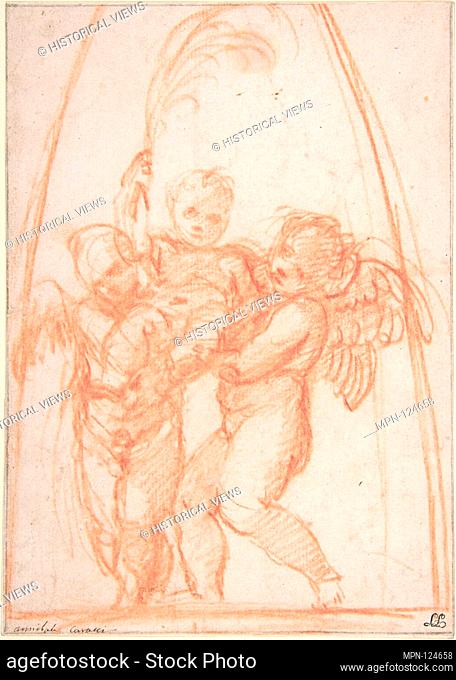 Anteros Victorious. Artist: Annibale Carracci (Italian, Bologna 1560-1609 Rome); Date: 1560-1609; Medium: Red chalk; Dimensions: sheet: 8 13/16 x 6 1/4 in