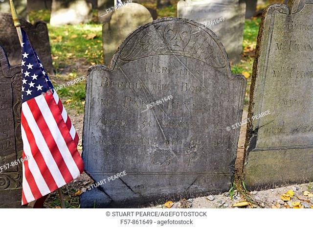 Tombstone of Paul Revere, Boston, Massachusetts, USA