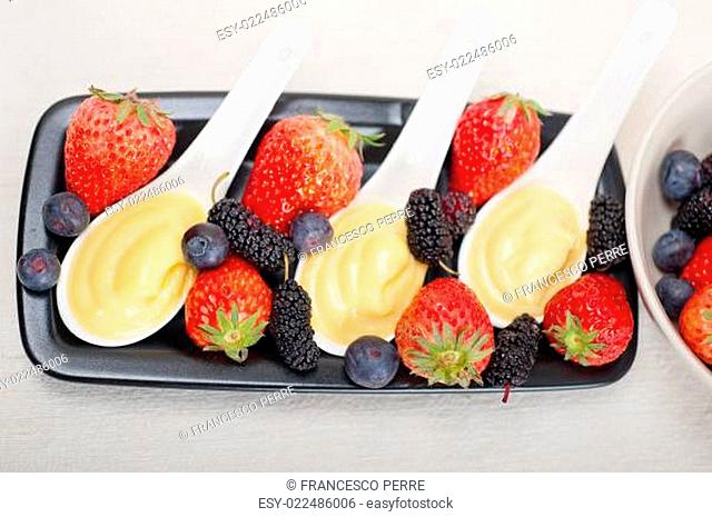 custard pastry cream and berries