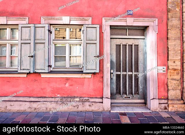 House facade, facade, decorative, old town, Gärtnerstadt, Bamberg, Franconia, Bavaria, Germany, Europe
