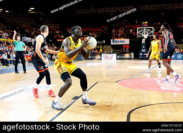 Oostende's Damien Jefferson pictured in action during a basketball match between BC Oostende and Brussels Basketball, Friday 10 November 2023 in Oostende