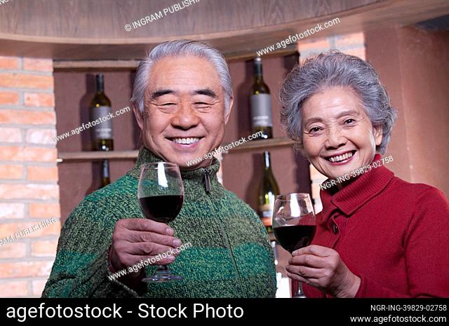 Senior Couple Enjoying Wine
