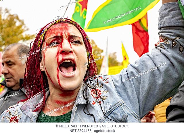 THE HAGUE - Kurds rally in The Netherlands as Turkey steps up military campaign in Syria
