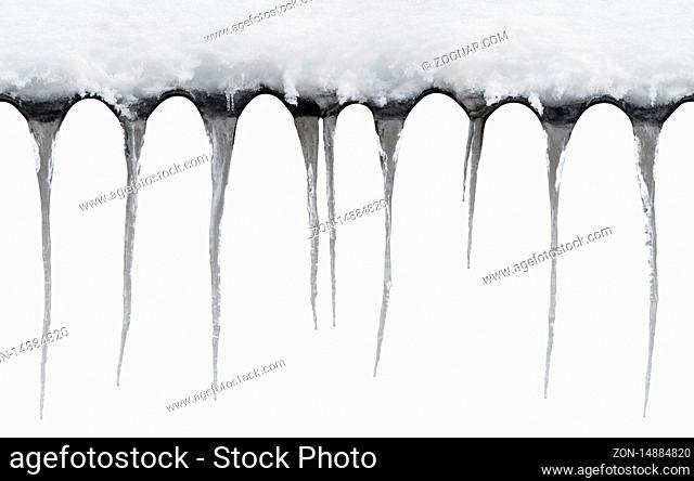 Icicle Hanging Tapering Ice Formed by the Freezing of Dripping Water Seamless at Horizontal direction