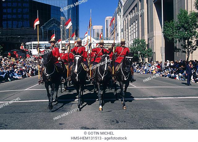 Canada, Alberta, Calgary Stampede (the greatest outdoor rodeo in America, Mounted Police procession