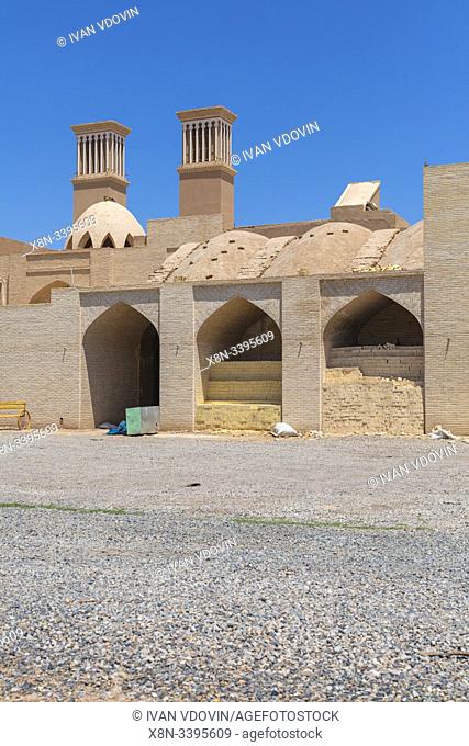 Construction of a house with wind towers, Yazd, Yazd Province, Iran
