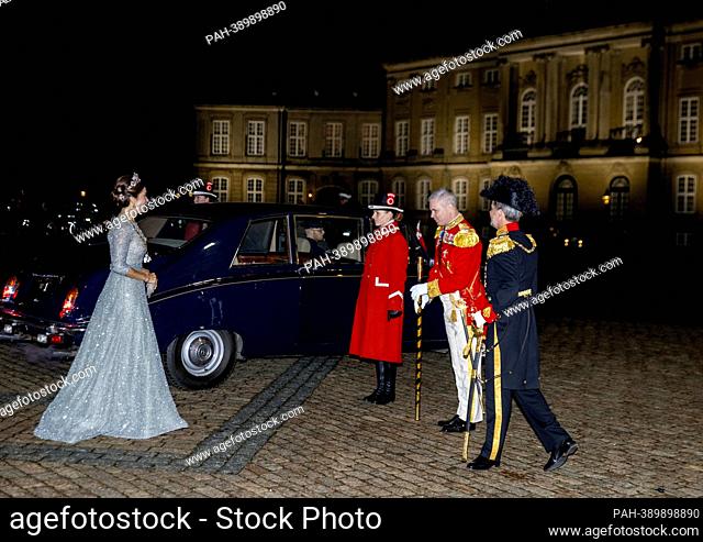 Crown Prince Frederik, Crown Princess Mary of Denmark arrives at Amalienborg Palace in Copenhagen, on January 01, 2023, to attend the New Years reception Photo:...